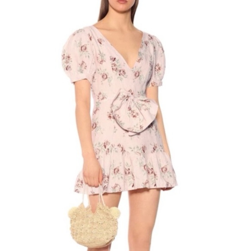 LoveShackFancy Lena dress in pink canopy blush floral print - Picture 3 of 8